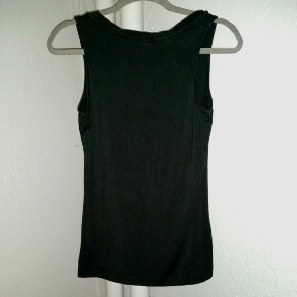 Y2K Studded Black Stretch Knit Tank Top Soundgirl Punk Metal Dot Studs - Picture 3 of 6